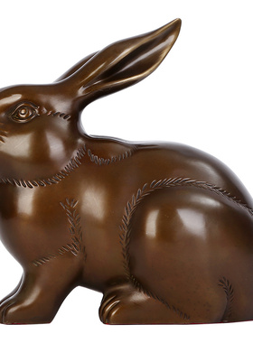 黄铜兔子摆件生肖兔客厅礼品