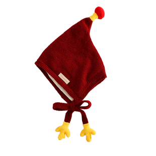 儿童帽子冬季韩版护耳精灵帽加厚针织帽男孩女宝宝外出防风毛线帽