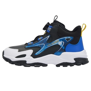 特步男童鞋2025冬季新款加绒保暖皮面高帮二棉棉鞋子中大童运动鞋