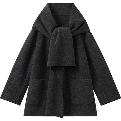 【羊毛】播商场同款双面毛呢外套女秋冬新款短款上衣BDS4AD3627