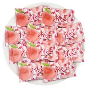 唯口爱桃喜白桃味果汁夹心橡皮糖优质结婚喜糖果软糖休闲零食散装