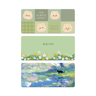 小清新鼠标垫超大号小号治愈系电脑键盘垫可爱办公游戏动漫ins风