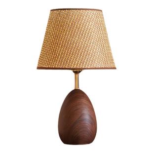 2026复古藤编中古台灯美式新中式侘寂风设计师卧室床头柜灯高级感