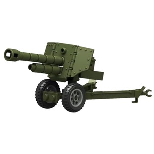军事拼装积木玩具中国积木人仔武器配件加农炮高射机枪马克沁山炮