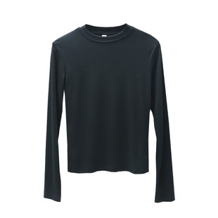 widelia2025秋冬新款韩版显瘦立领百搭打底衫长袖T恤上衣女 9585