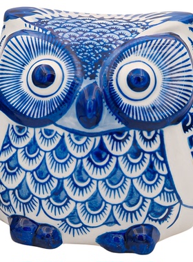 猫头鹰客厅陶瓷饰品本尼家新中式