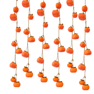 仿真柿子串带霜墙上挂件吊挂果实秋意造景摆件餐厅家居客厅饰品