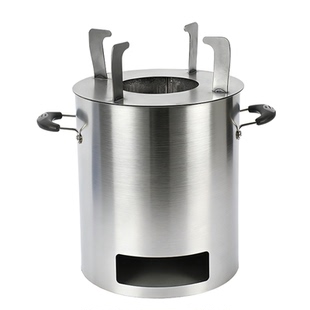 新型柴火气化炉无烟加厚家用户外烧木柴便携式炉具鼓风机野外碳炉