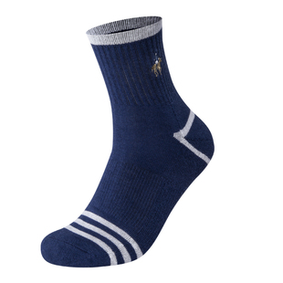 嘉德利保罗polo男袜子中筒纯棉防臭毛巾袜长袜冬季加绒加厚毛圈袜