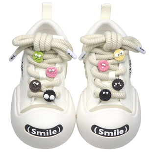 可爱饼干眼睛鞋带扣卡通鞋带装饰适配ouder鞋子帆布鞋粗鞋带配饰