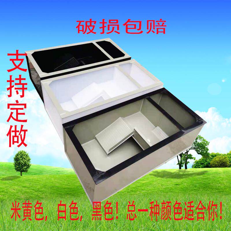 多功能仿生态新款pp板塑料黄白黑色独立式龟缸水族箱观赏乌龟箱