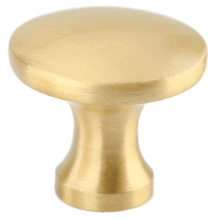 铜匠师纽扣单孔圆形金色抽屉黄铜明装拉手北欧简约衣柜橱柜门把手