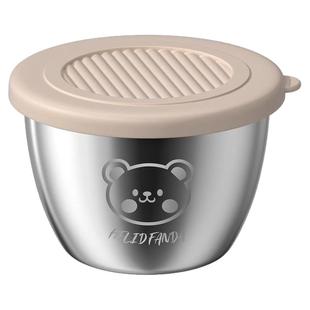 迷你304不锈钢便携蘸料小蝶调味盒卡通小熊碟子带盖沙拉酱汁杯