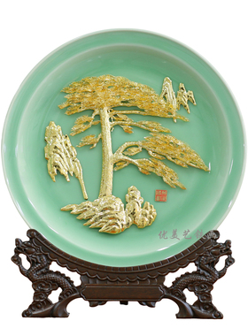 芜湖铁画迎客松镀金松非遗纯手工安徽特产商务会议礼品送客户加字