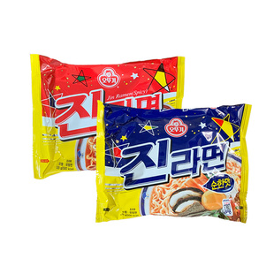 【潘帅同款】韩国进口不倒翁金拉面辣味120g泡面韩式真拉面方便面