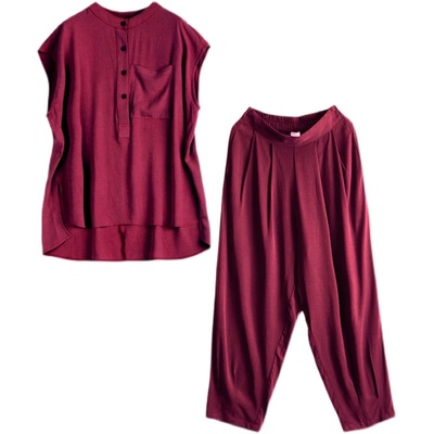 苇素重磅天丝衬衫垂感萝卜裤