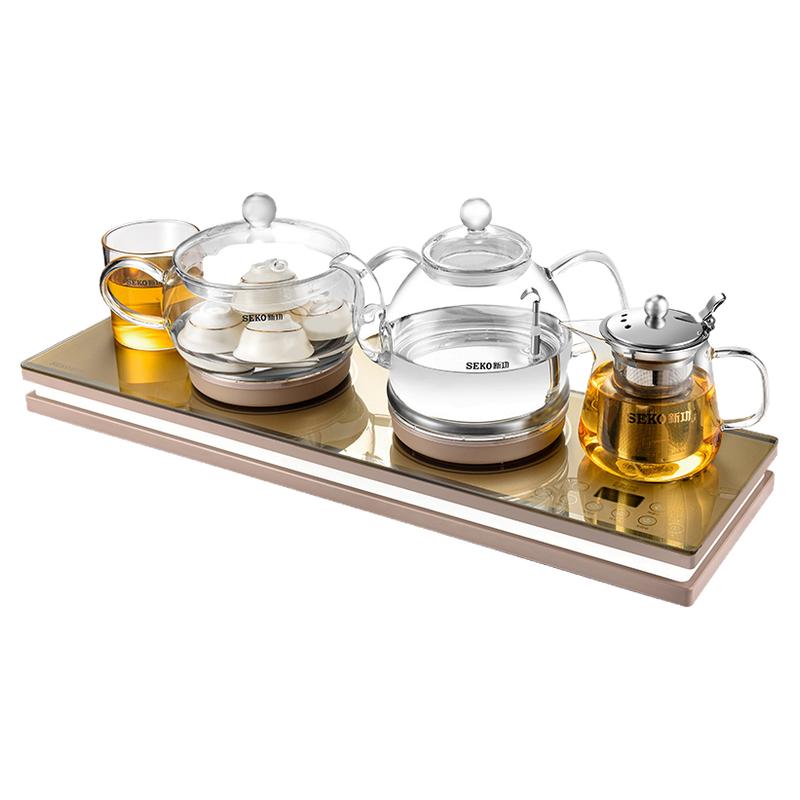 Seko/新功 W120全自动底部上水电水壶玻璃烧水保温泡茶壶茶具套装