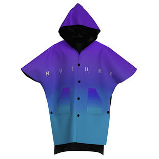 NuJune冬泳保暖毛巾衣斗篷冲浪潜水温泉游泳吸水防风防寒带帽浴袍