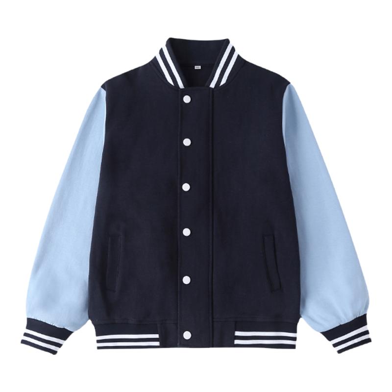 学院风校服英伦学生藏青拼湖蓝纯棉棒球服男女童春秋运动上衣长裤