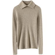 明星同款翻领针织羊绒衫