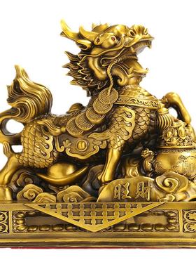 黄铜火麒麟一对客厅阳台入户门口