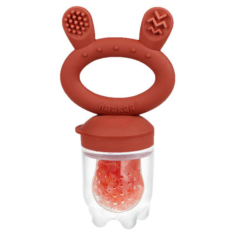 haakaa婴儿牙胶咬玩果蔬乐吃水果神器宝宝奶嘴辅食器咬咬袋磨牙棒