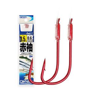 OWNER日本进口欧纳红细袖鱼钩20286有倒刺垂钓溪流湖库溪哥鲫鱼钩