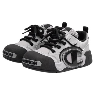 Champion冠军25冬季新款男女小童魔术贴红色开口笑板鞋大头面包鞋