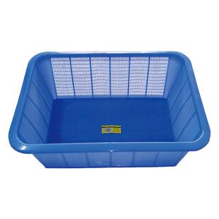 长方形洗菜篮塑料淘米加密漏筐厨房加厚沥水篮蔬果蓝色方筛收纳篮