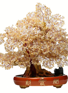 摇钱财宝搬家室内饰品天然黄水晶