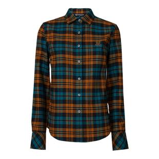 波顿2025秋冬季新款女士黄绿黑色格子衬衫高端美式休闲磨毛衬衣