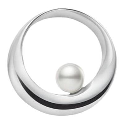 日潮跑腿Mikimoto御木本男士小巧胸针银色简约休闲新颖2.3cm