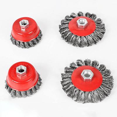 4寸碗型钢丝轮 不锈钢曲丝 碳钢扭丝 角磨机除铁锈钢丝刷 除锈轮