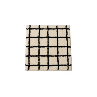 WENSHUO 原创格纹簇绒坐垫复古条纹防滑椅垫家用沙发垫飘窗防凉