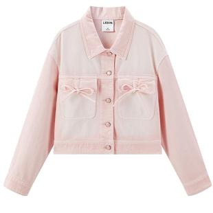 【商场同款】乐町2025春季新款喷色渐变翻领牛仔外套C1BJF1407*