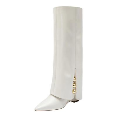 董洁同款真美诗×JACQUES WEI联名月下绽放24秋冬新款裤管靴长靴