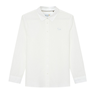 亨利格兰棉麻混纺长袖衬衫女士2026年春季新款气质宽松肌理感长衬