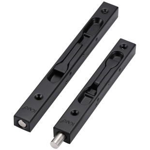 德国KABO黑色插销双开门盒式不锈钢子母门暗装插销门闩门插销锁扣