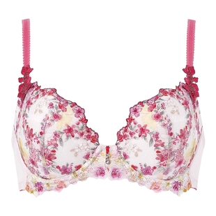 华歌尔Wing内衣女上托聚拢防下垂日系蕾丝刺绣性感纯欲文胸罩2120