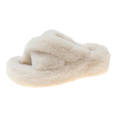 毛毛拖鞋女外穿厚底家居室一字拖