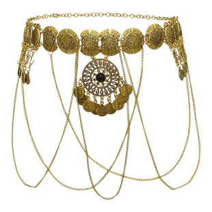 敦煌男菩萨肚皮舞饰品写真拍照配饰复古身体腰链项链臂环流苏小众