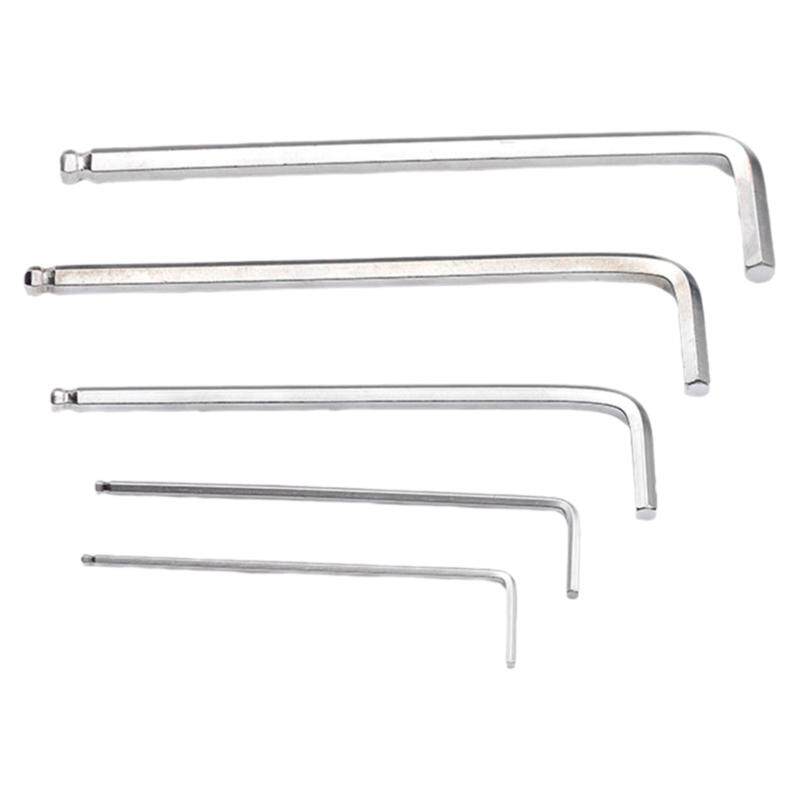 公制内六角扳手铬钒钢CRV扳子工具加长中长球头2.5mm-19mm单只