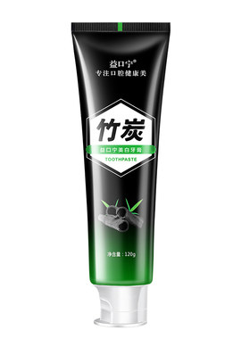 益口宁美白竹炭活性炭牙膏