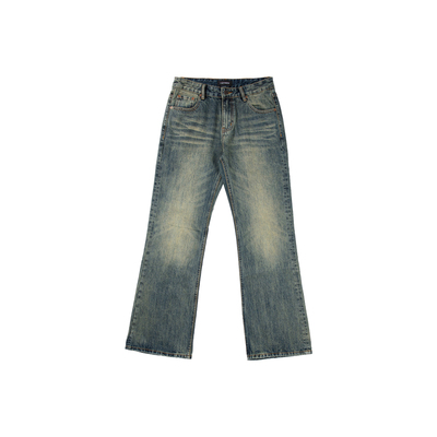 UNRETRO脏脏裤做旧水洗牛仔裤女