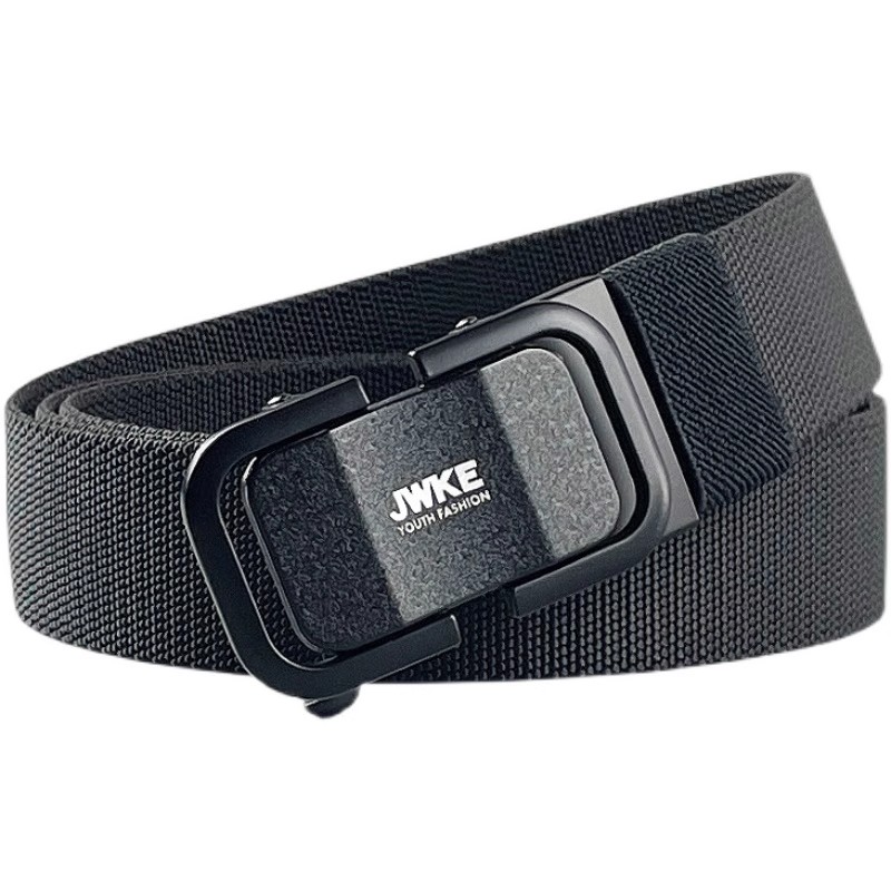 弹力编织休闲皮带松紧帆布腰带男士自动扣商务百搭户外牛仔裤腰带