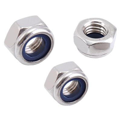 现货304不锈钢六角尼龙锁紧螺母