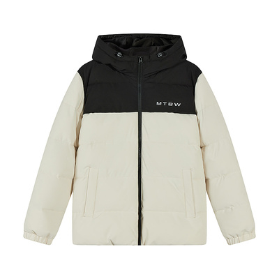 美特斯邦威拼接连帽棉服