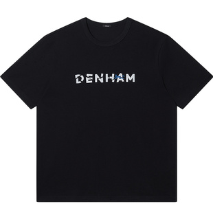 DENHAM2026年夏季男士新款刺绣logo百搭简约舒适宽松休闲短袖T恤