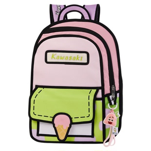 川崎海绵宝宝联名羽毛球包2D漫画风大容量运动双肩背包学生书包