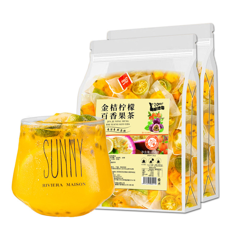 金桔柠檬百香果茶青桔水果花果茶